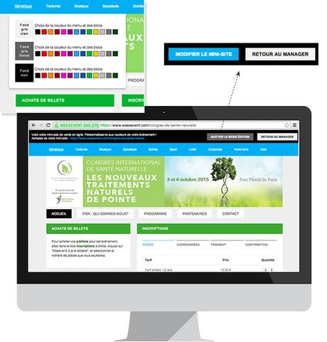 Créer une belle billetterie avec Weezevent : le mini-site Mini-site - changer la couleur des blocs