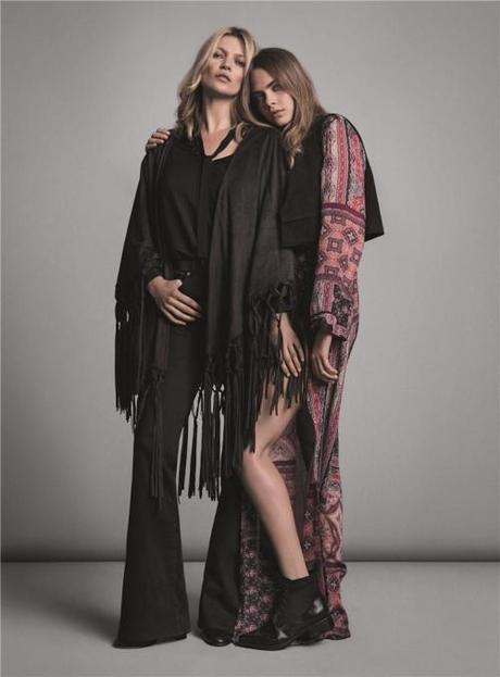LA TENDANCE 70’S CHEZ MANGO kete moss cara delevingne