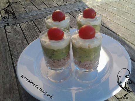 Verrines d'avocats au thon au thermomix ou sans Verrines d'avocats au thon au thermomix ou sans