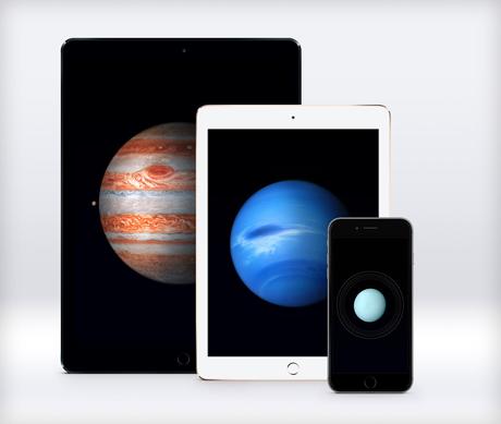 Fonds d'écran: Jupiter, Neptune, Uranus sur votre iPhone ou iPad