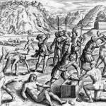 Les Taïnos, peuple du vomi et ethnocide dogs-attacking-indians