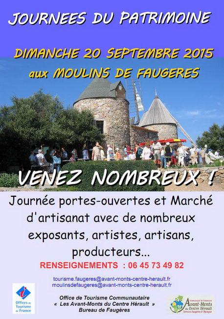 Journée du Patrimoine aux Moulins de Faugères le 20 septembre 2015 Journée du Patrimoine aux Moulins de Faugères le 20 septembre 2015