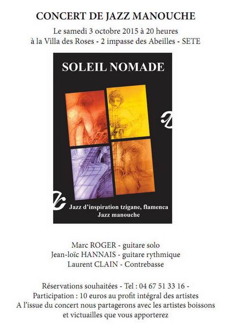 SOLEIL NOMADE – Concert de Jazz Manouche à la Villa des Roses – Sète SOLEIL NOMADE – Concert de Jazz Manouche à la Villa des Roses – Sète