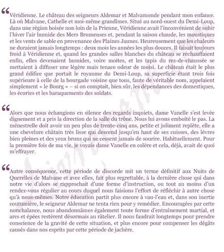 CHEVALIER Chloé – Récits du Demi-Loup ~ Véridienne, tome 1 extraits Veridienne Chloe Chevalier