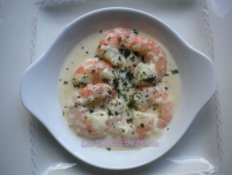 Scampi (ou gambas) à la crème d’ail et au Riesling Scampi (ou gambas) à la crème d’ail et au Riesling