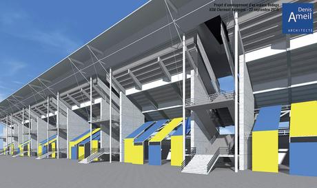 ASM : découvrez les projets aménagements du stade Marcel-Michelin Tribune Auvergne avec espace Bodega - Crédits photo : ASM Clermont Auvergne