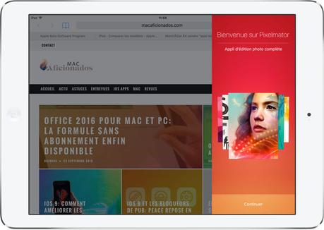 Split Screen: Fantastical et Pixelmator se partagent la vue! Split Screen: Fantastical et Pixelmator se partagent la vue!
