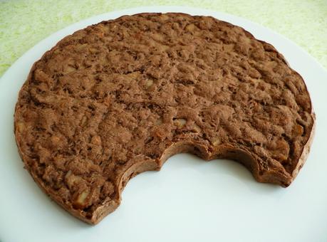 gâteau hyperprotéiné poire pomme cacao coco avec perles de konjac et psyllium (diététique, sans oeuf ni beurre, riche en fibres) P1240698