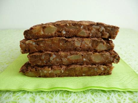gâteau hyperprotéiné poire pomme cacao coco avec perles de konjac et psyllium (diététique, sans oeuf ni beurre, riche en fibres) P1240701
