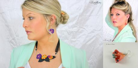 Grandes boucles d'oreilles fleurs , légères et colorés bijoux fleurs