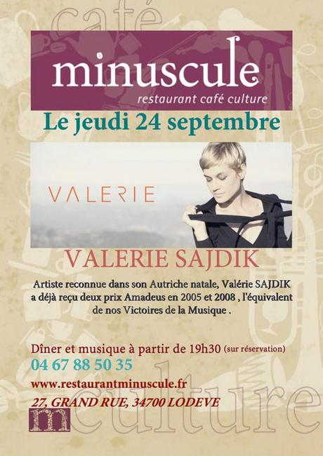 VALERIE SAJDIK au Minuscule le 24 septembre – Lodève VALERIE SAJDIK au Minuscule le 24 septembre – Lodève