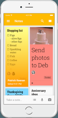 Le bloc-notes Google Keep en version iPhone et iPad