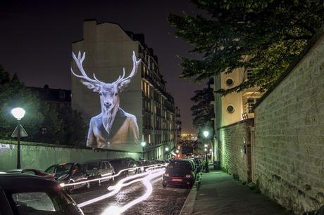 Le Cerf de Becquerel street art julien nonnon le safari urbain