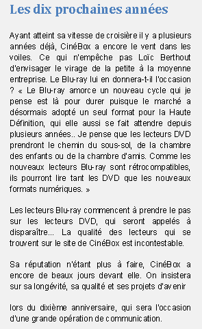 Cinébox (Site Canadien) Voit Son Avenir Dans Le Blu-ray !
