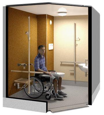 Hygie, d'Arflex : une cellule de bains adaptée aux handicapés