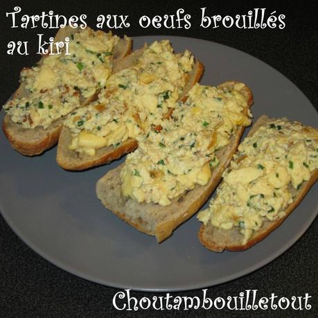 Tartines aux oeufs brouillés au kiri tartines oeufs brouillés VQR