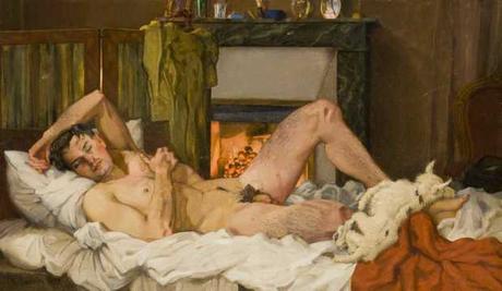 1938 Somov+Reclining male nude