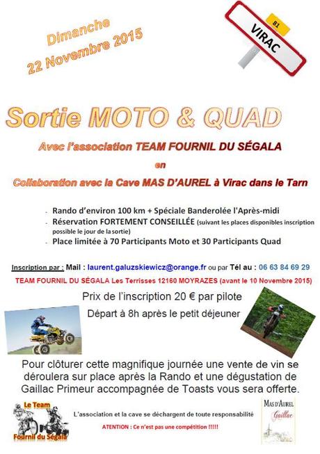 Rando moto et quad du Team Fournil du Ségala et La Cave Mas D'aurel (12) le 22 novembre 2015