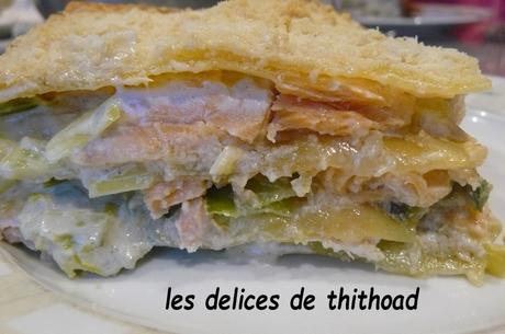 lasagnes de saumon aux poireaux et roquefort lasagnes de saumon aux poireaux et roquefort