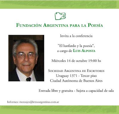 Ce soir, conférence de Luis Alposta à la Société Argentine des Ecrivains [à l'affiche]