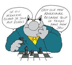 Le chat de Geluck jouent aux échecs