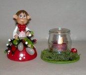 Pot d'ambiance avec Lutin de Noël en porcelaine froide Pot d'ambiance avec Lutin de Noël en porcelaine froide