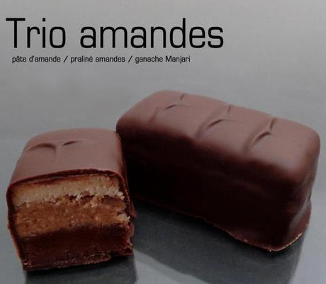 Chocolats fins : trio d'amandes Chocolats fins : trio d'amandes