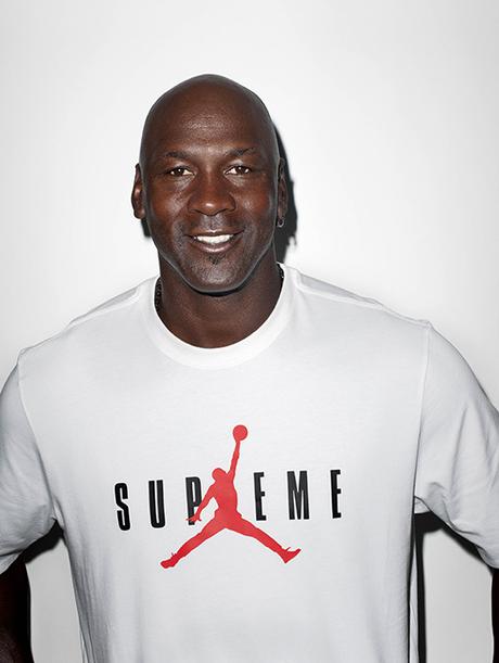 Michael Jordan wearing Supreme