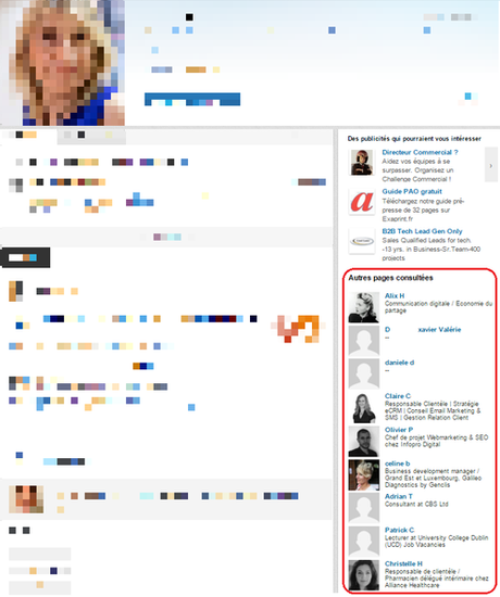 LinkedIn autres pages consultées LinkedIn autres pages consultées