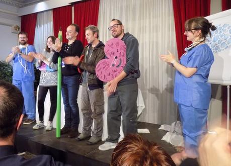 De gauche à droite : Olivier Jouvray, Lise Rémon, Sylvain Vallée, Fabcaro, Run et Marion Montaigne De gauche à droite : Olivier Jouvray, Lise Rémon, Sylvain Vallée, Fabcaro, Run et Marion Montaigne