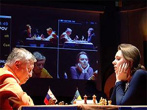 La révélation Mariya Muzychuk, lors du Trophée Karpov 2013 © Chess & Strategy