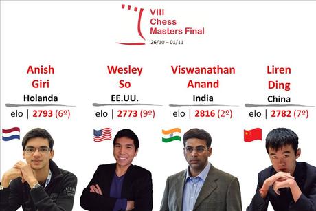La Finale Grand Chlem de Bilbao se joue du 26 octobre au 1er novembre 2015 au théâtre Campos Elíseos, avec Viswanathan Anand, Anish Giri, Ding Liren et Wesley So La Finale Grand Chlem de Bilbao se joue du 26 octobre au 1er novembre 2015 au théâtre Campos Elíseos, avec Viswanathan Anand, Anish Giri, Ding Liren et Wesley So
