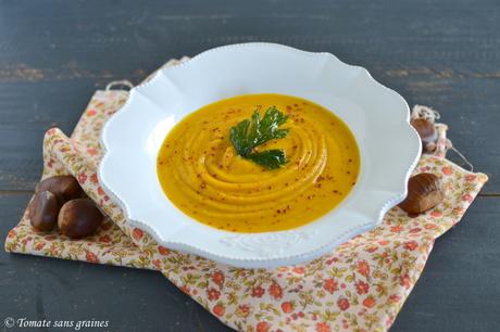 Soupe de potimarron à la châtaigne Soupe potimarron-châtaignes