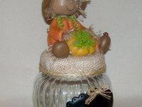 Pot gourmand avec M. Citrouille en porcelaine froide Pot gourmand avec M. Citrouille en porcelaine froide