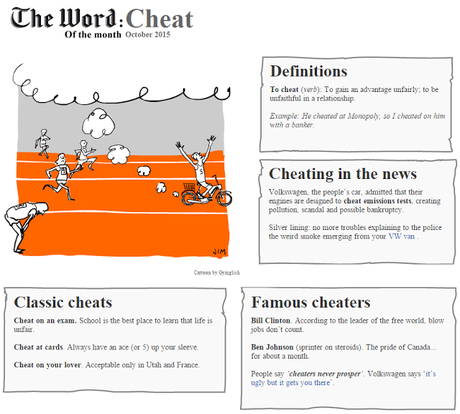 The Word of the Month (OCTOBER 2015) : CHEAT