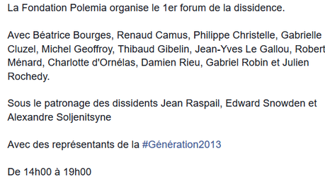 un « grand sommet » de la pensée pétainiste, avec du #snowden sur l’étiquette… #antifa #LGBT #LMPT#FN #Polemia Capture
