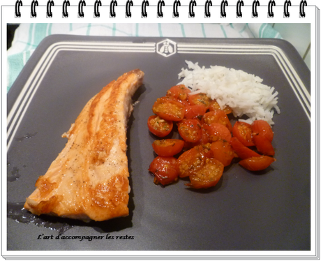 Pavé de saumon et ses tomates cerises caramélisées au miel