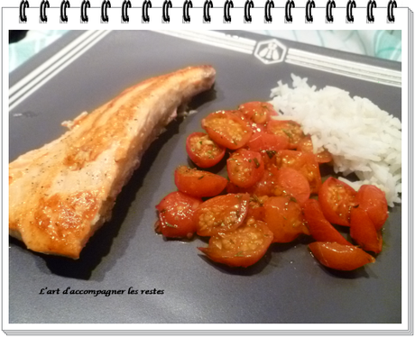 Pavé de saumon et ses tomates cerises caramélisées au miel