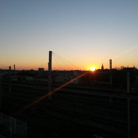 coucher de soleil dans les instants balcon