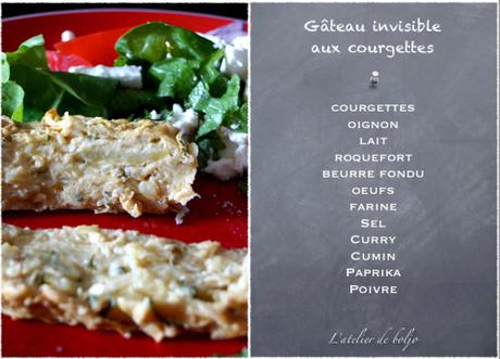 Gâteau invisible courgettes, roquefort et curry Gâteau invisible aux courgettes 2