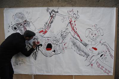 Performance Live d'art urbain avec Mister Pee Performance Live d'art urbain avec Mister Pee