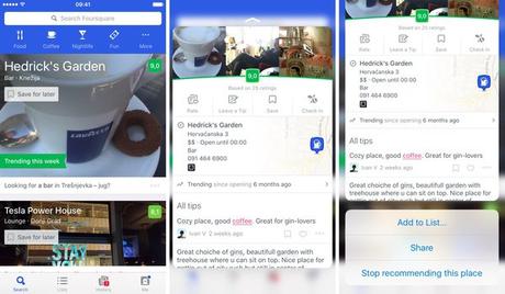 Foursquare se met à jour pour l’iPhone 6S (3D Touch) & l’iPad foursquare-iOS