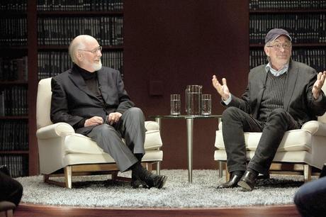 SUNDAY CALENDAR STORY FOR JANUARY 8, 2012. DO NOT USE PRIOR TO PUBLICATION ******************** Filmmaker Steven Spielberg , right, and composer John Williams discuss the 
