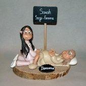 Montage avec Podologue et Sage-femme en porcelaine froide Montage avec Podologue et Sage-femme en porcelaine froide