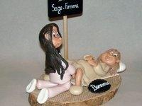 Montage avec Podologue et Sage-femme en porcelaine froide Montage avec Podologue et Sage-femme en porcelaine froide