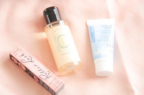 GlossyBox X Rose Carpet Novembre 2015 Huile douche Amande Panier des sens masque éclat Coslys