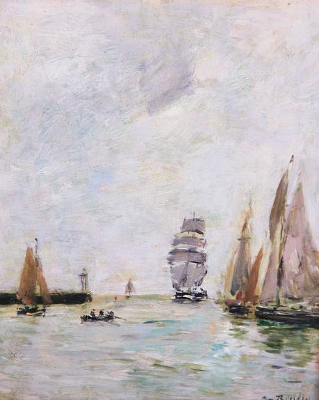 EUGENE BOUDIN - QUELQUES OEUVRES 1895 les jetées trouvilles