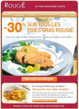 Foie gras Rougié : -30% sur tous les foies gras *