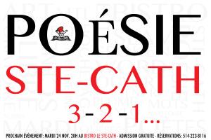 Spectacles gratuits à Montréal POÉSIE STE-CATH 3-2-1 flyer officiel