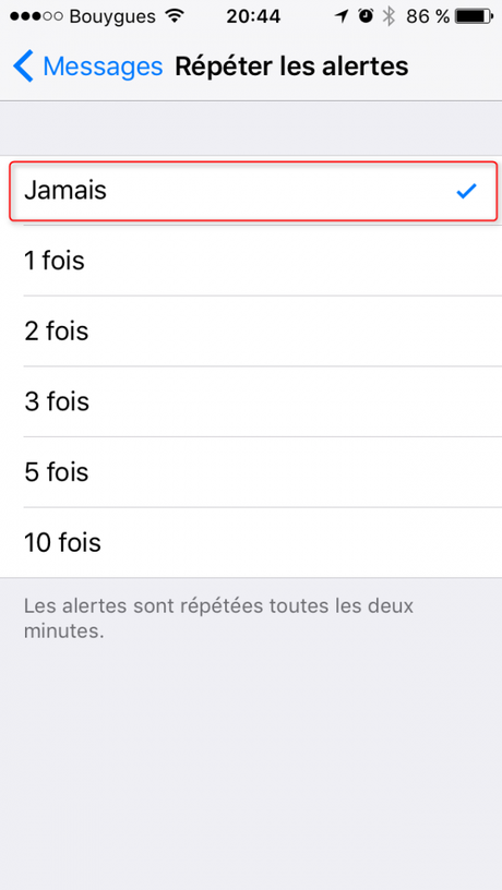iPhone : Comment désactiver le deuxième avertisseur sonore à la réception d’un message? iPhone_notification_sonore_15